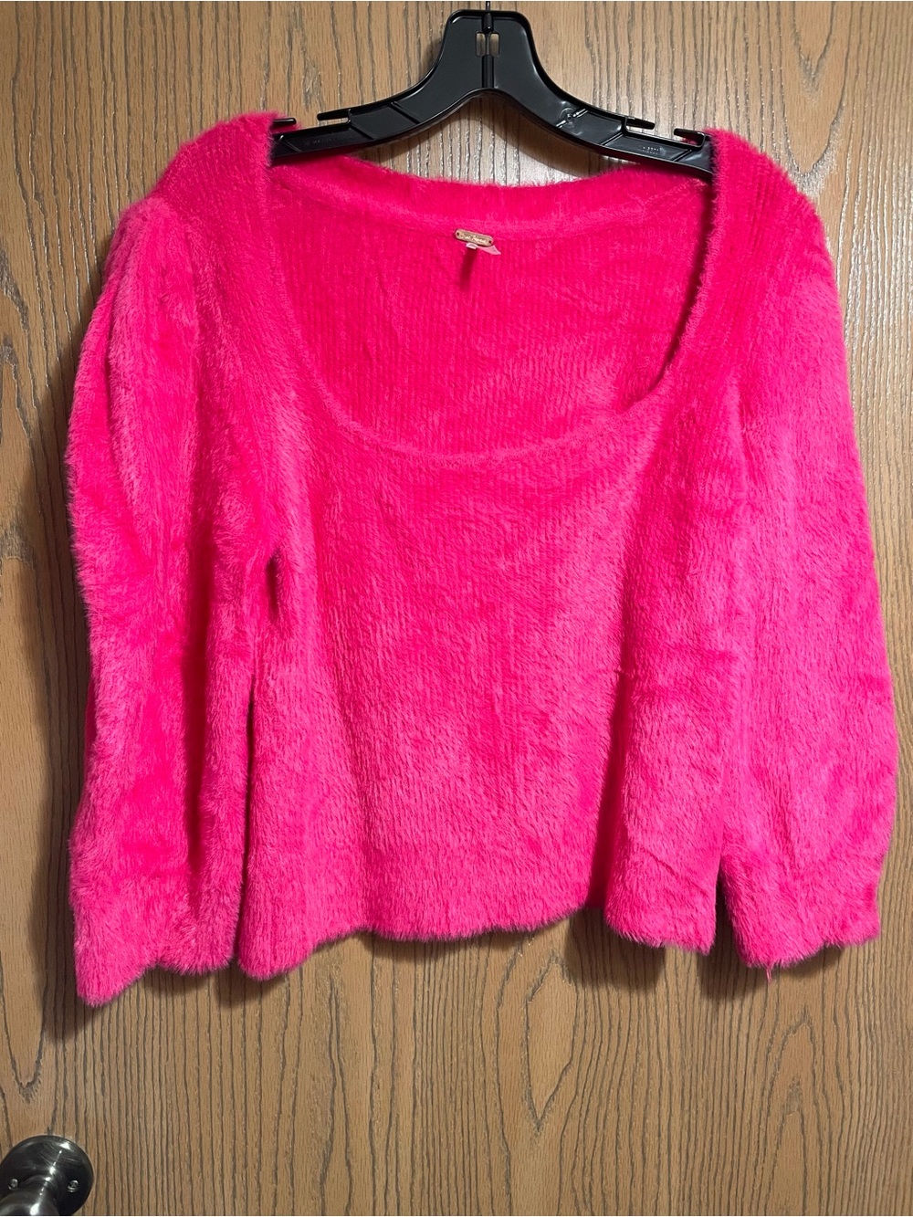 Free People Crop Top Hot Pink and Fuzzy - Picture 2 of 7
